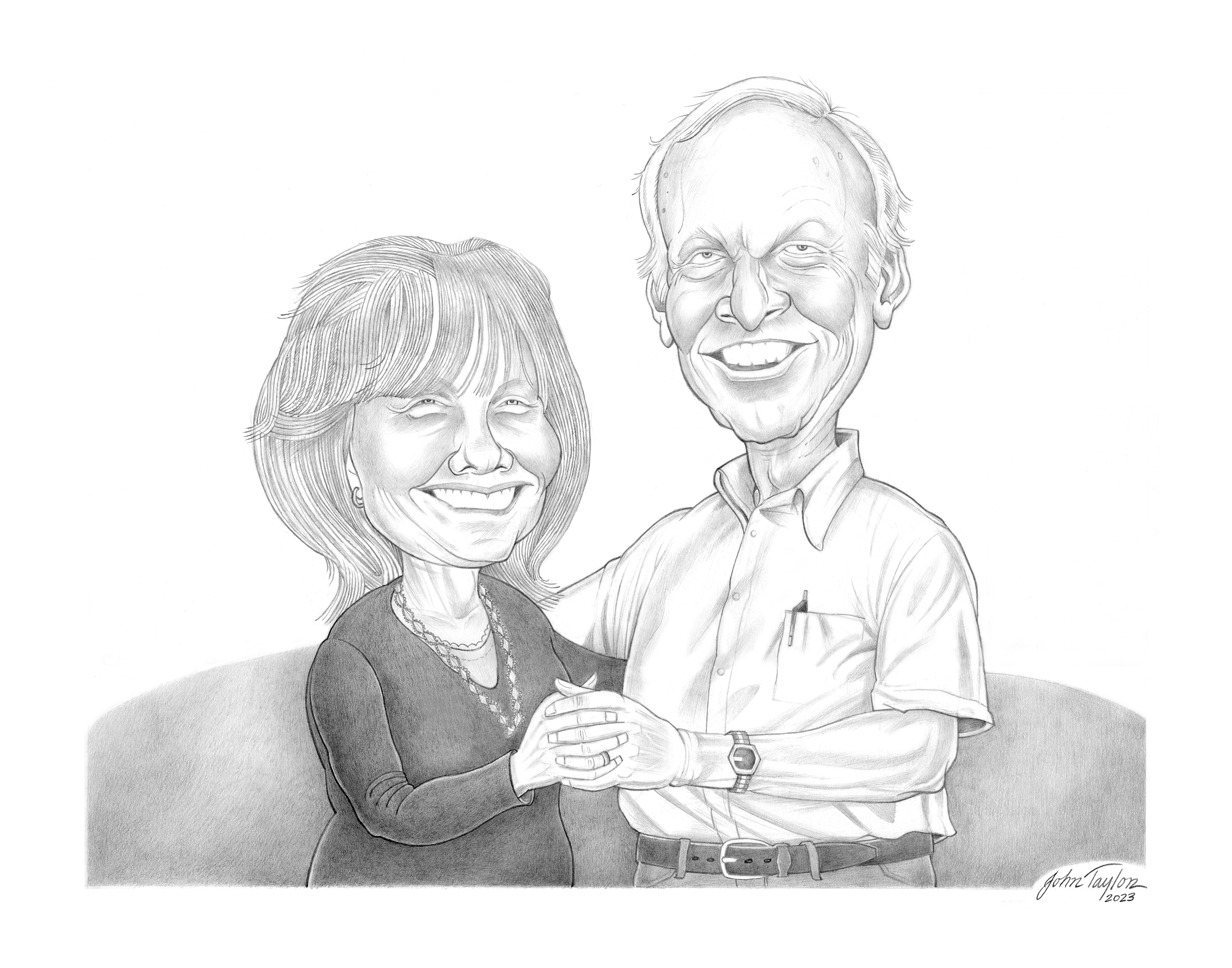 Tom and Janice Dixon Caricature Portrait