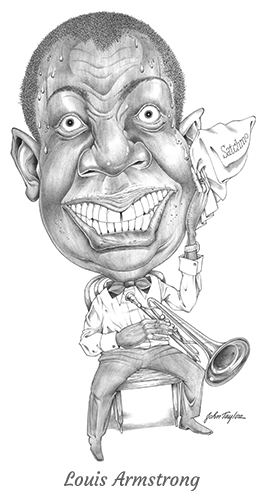 Louis Armstrong Jazz Musician Caricature