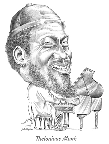 Thelonious Monk Jazz Musician Caricature
