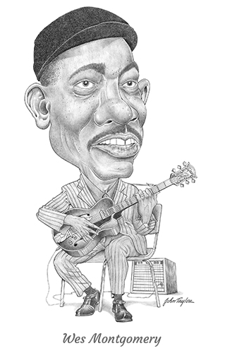 Wes Montgomery Jazz Musician Caricature