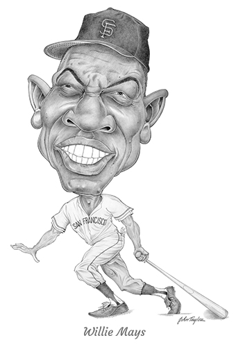 Willie Mays - Baseball Legend Caricature